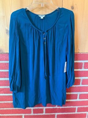 Sonoma Teal Blue Long-Sleeve Peasant Tunic